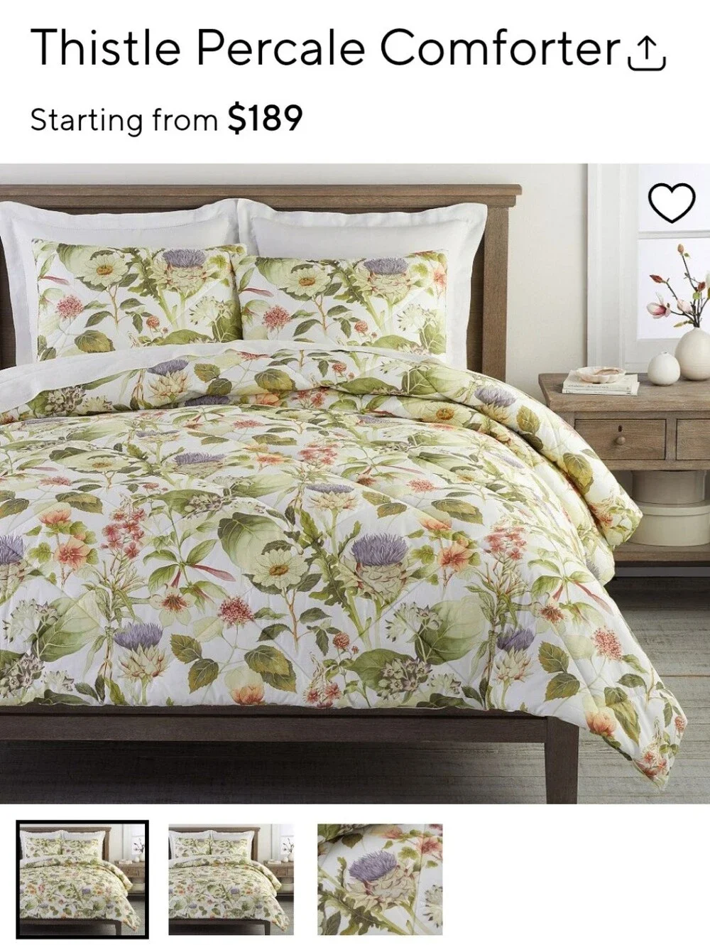 Pottery Barn Thistle Full Queen Duvet Sham Cotton Set